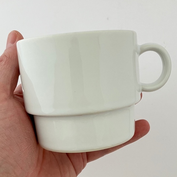 Flat Cup & Saucer Set Bauhaus White by TREND PACIFIC - RARE find - Picture 10 of 14